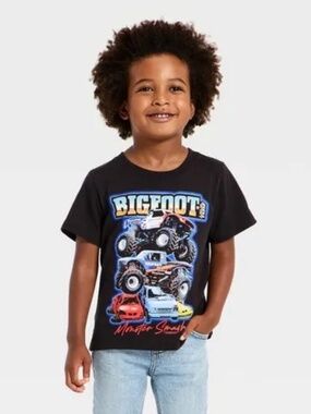 Bigfoot 4x4 Monster Smash Toddler Graphic T-Shirt Black Size 18M NWT
